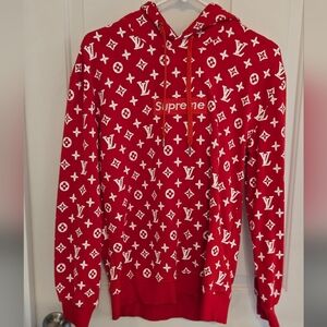 Supreme x Louis Vuitton Red Hoodie